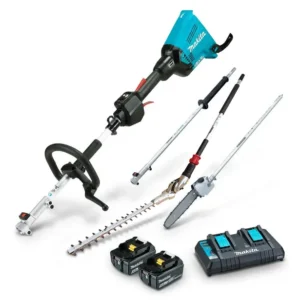 MAKITA 36V (2x18V) Brushless 2 x 5.0Ah Multi-Function Power Head, Pole Saw & Hedge Trimmer Kit DUX60PSHPT2-B