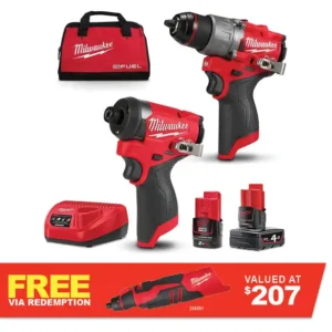 MILWAUKEE 12V FUEL™ 2 Piece 1 x 2.0Ah/1 x 4.0Ah Combo Kit Power Pack M12FPP2A2422B
