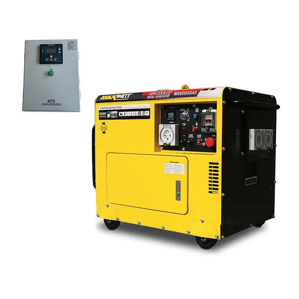 MAXWATT 6KVA Diesel Silent Generator + Automatic Transfer Switch