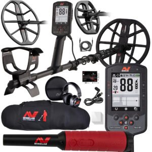 3 Coil PKG Minelab Manticore Multi-Frequency High Power Waterproof Metal Detector with M8 & M15 Searchcoil, Pro-Find 40 and Padded Bag
