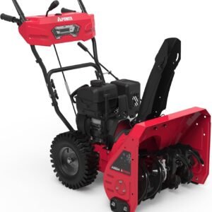 A-iPower 24 Inch Two-Stage Gas Snow Blower, Self-Propelled Snow Clearing Power, 212cc Engine with Electric Start, 190°Chute Rotation, LED Light