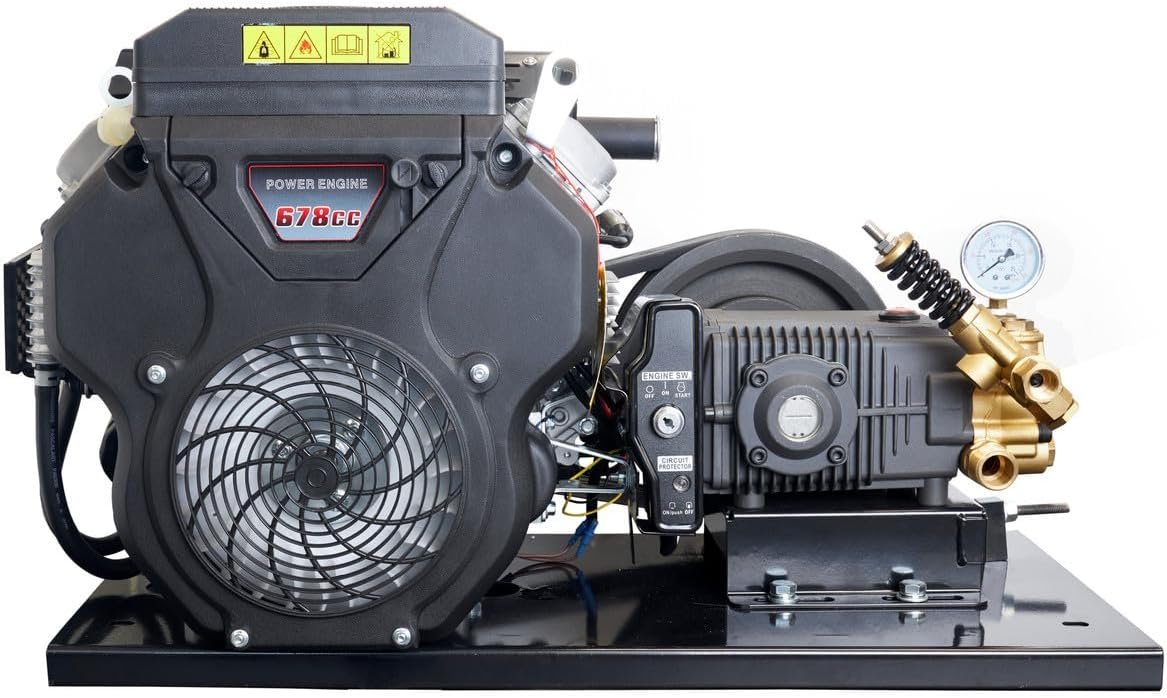 Canpump Gas Pressure Washer: 3500 psi @ 9.2 US gpm, 22 hp Loncin Engine w/Electric Start, CT 3510 S Belt Drive Triplex Pump w/External Unloader, Industrial Grade