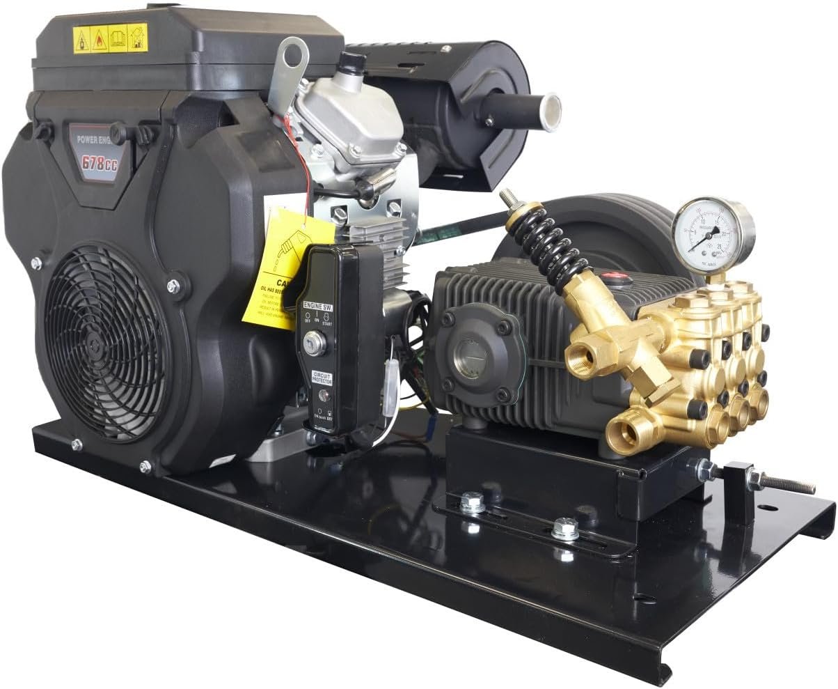 Canpump Gas Pressure Washer: 3500 psi @ 9.2 US gpm, 22 hp Loncin Engine w/Electric Start, CT 3510 S Belt Drive Triplex Pump w/External Unloader, Industrial Grade - Image 4