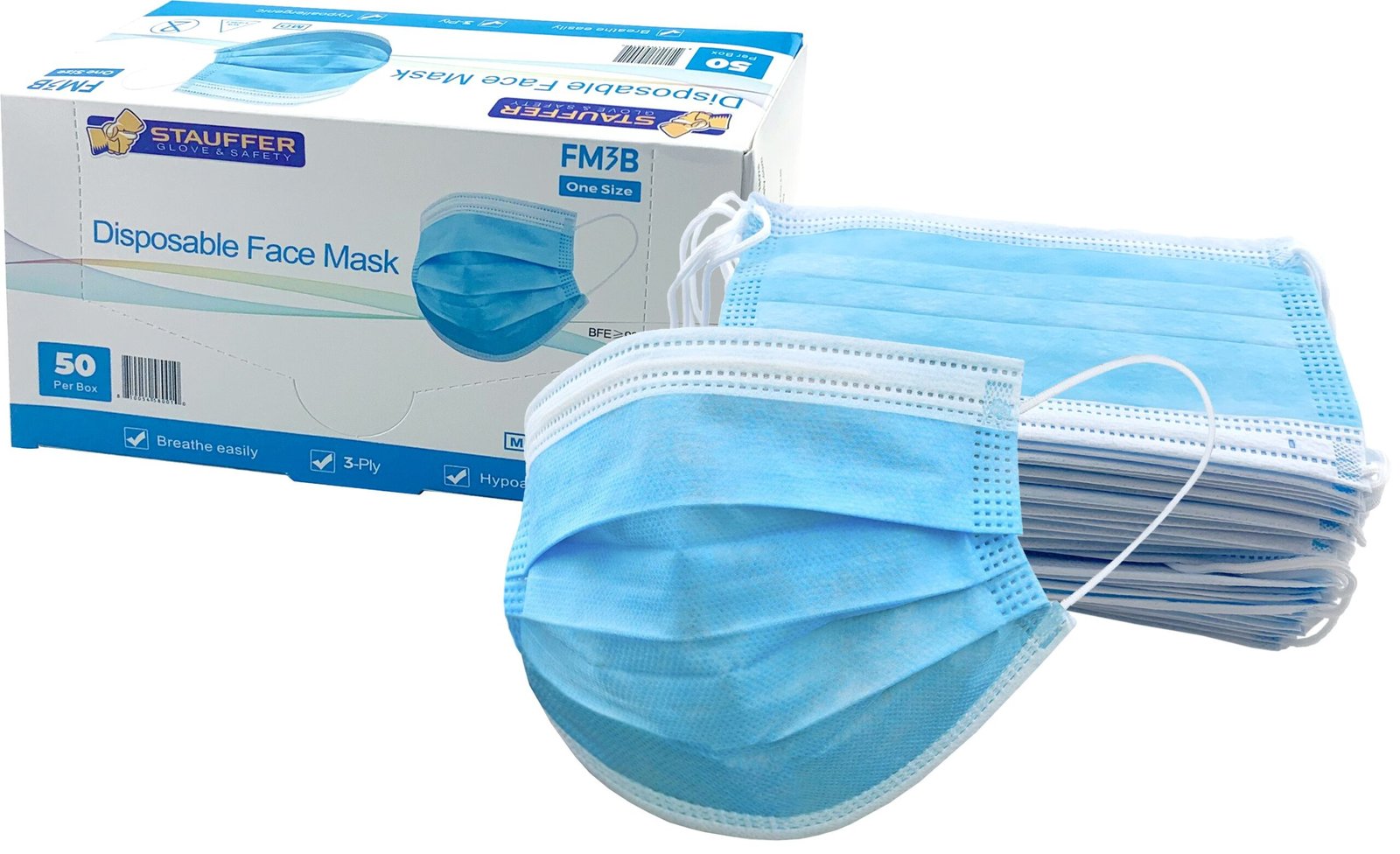 Face Mask With Earloops, ASTM Level 2 - (Box of 50)