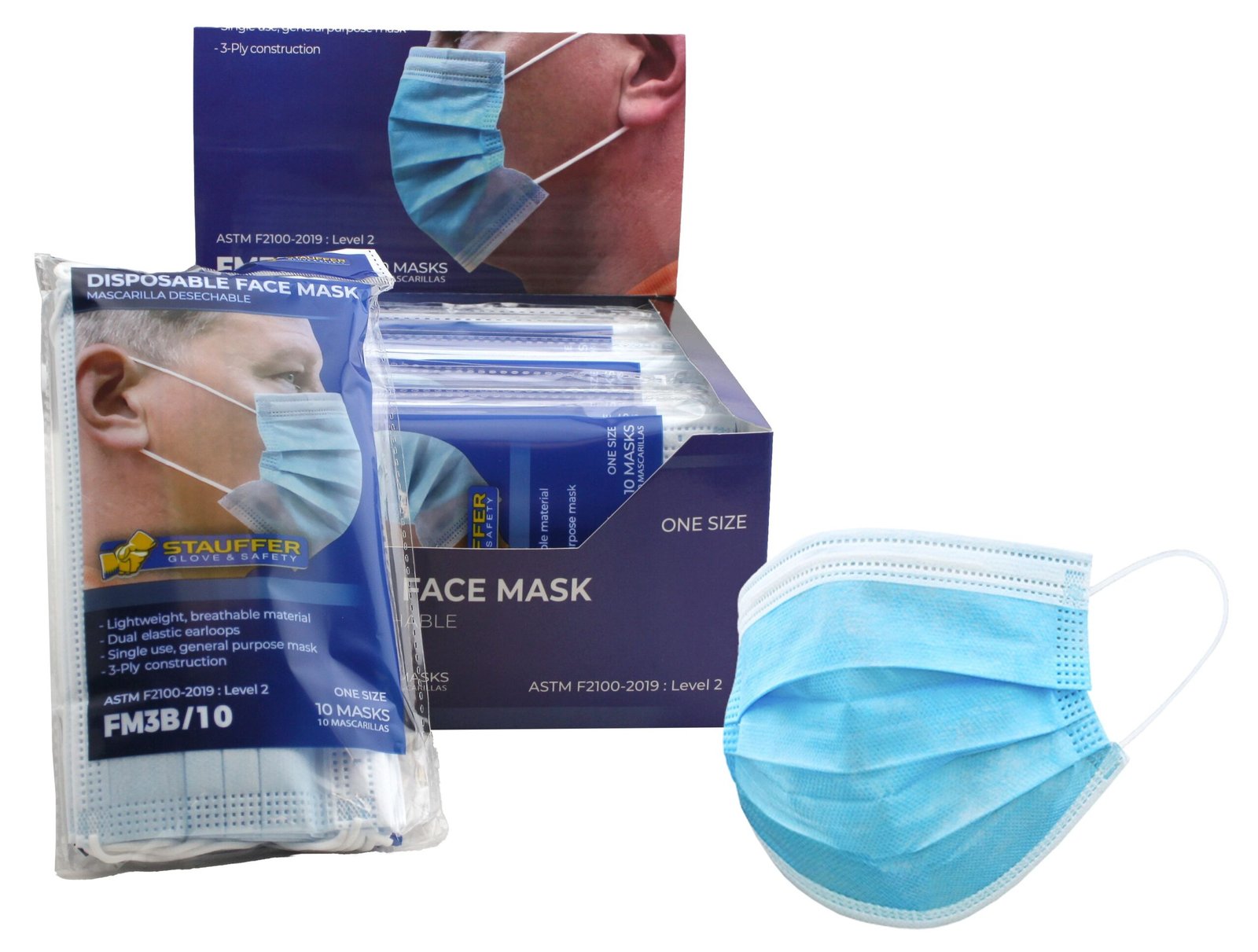Face Mask With Earloops (10 Pack) - (Bag of 10)