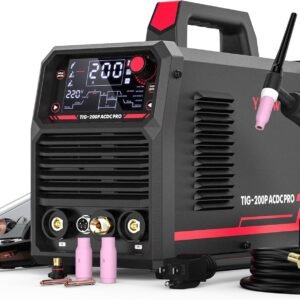 YESWELDER 200A AC/DC Aluminum Tig Welder with Pulse Large LED Display, Digital Inverter STICK/TIG 110/220V Dual Voltage TIG Welding Machine TIG-200P ACDC