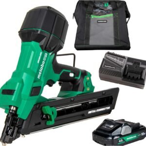 Metabo HPT 18V MultiVolt Brushless 1-1/2" Metal Connector Nailer, Cordless Air Spring Nailer with 18V 4.0Ah Battery, Lightweight Design, 600 Nails Per Charge, Sequential Actuation, NR1838DKA