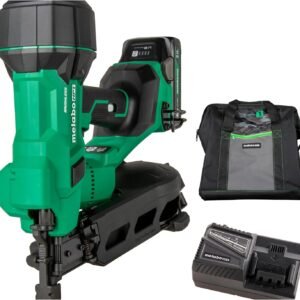Metabo HPT 18V MultiVolt Brushless Cordless Coil Roofing Nailer Kit, 1-3/4" Coil Roofing Nailer with Power Tool 2.0Ah Lithium Ion Battery, Drives 7/8" to 1-3/4" Nails, NV1845DA