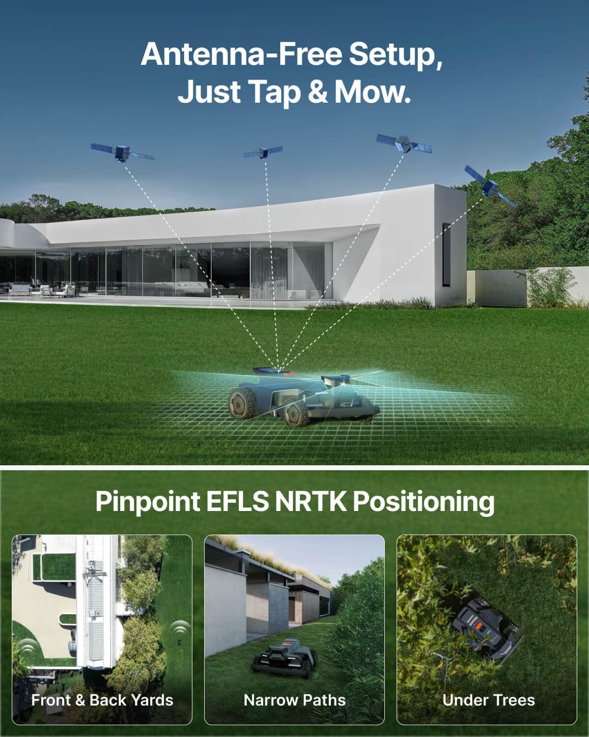 Segway Navimow X450 Robot Lawn Mower Wire Free, for up to 1.5 Acres, 4WD for 84% Slopes, Zero-Turn for Damage-Free Mowing, ORV-Tuned Lawnmower, MowMentum with 2 × 180W Motors, 0.75–4 in Cutting Height - Image 4