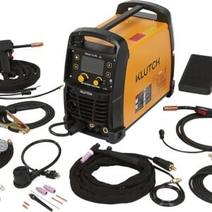 Klutch Dual-Voltage MIG/Flux-Core/TIG/Stick Multi-Process 4-in-1 Welder with Inverter Technology, LCD Display and Spool Gun, 120/230 Volts, 240 Amp Max., MIG Ready