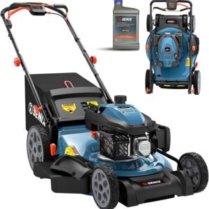 SENIX 201cc 22" 3-in-1 Gas Lawn Mower, Variable Speed Rear Wheel Self-Propelled Mower, Mulching, Bagging, Discharging, Foldable, 6 Cutting Height Adjustable, for Garden Yard