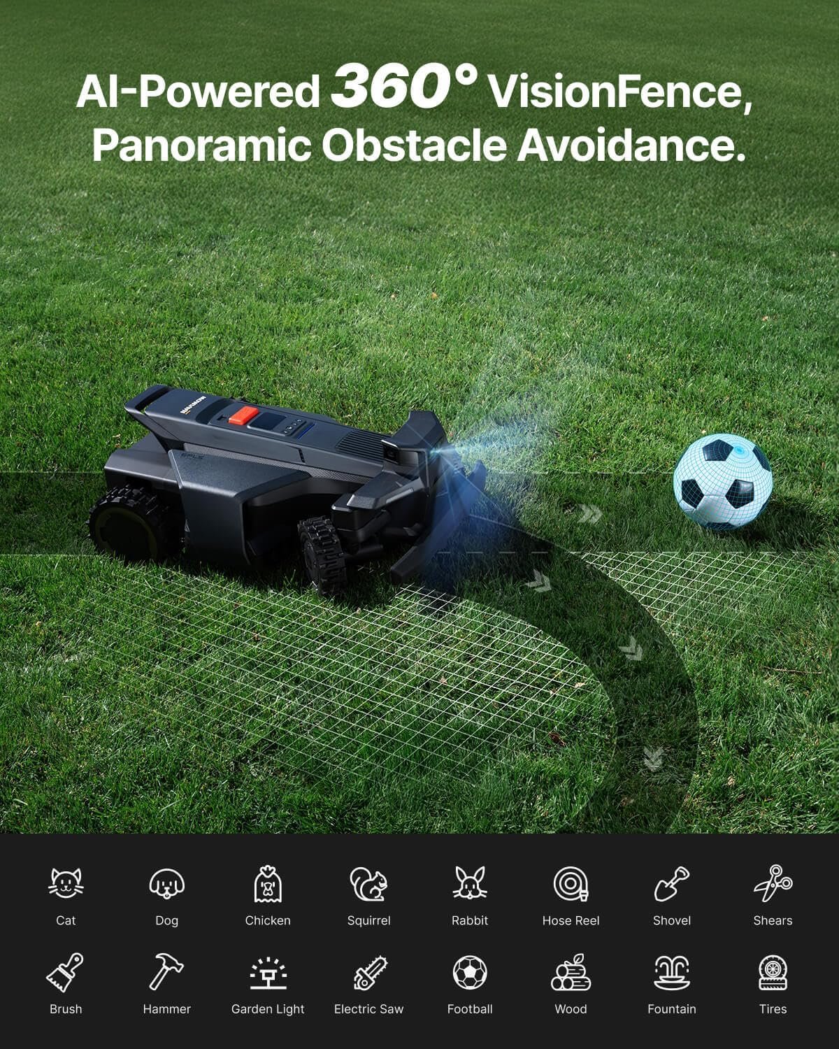 Segway Navimow X450 Robot Lawn Mower Wire Free, for up to 1.5 Acres, 4WD for 84% Slopes, Zero-Turn for Damage-Free Mowing, ORV-Tuned Lawnmower, MowMentum with 2 × 180W Motors, 0.75–4 in Cutting Height - Image 3