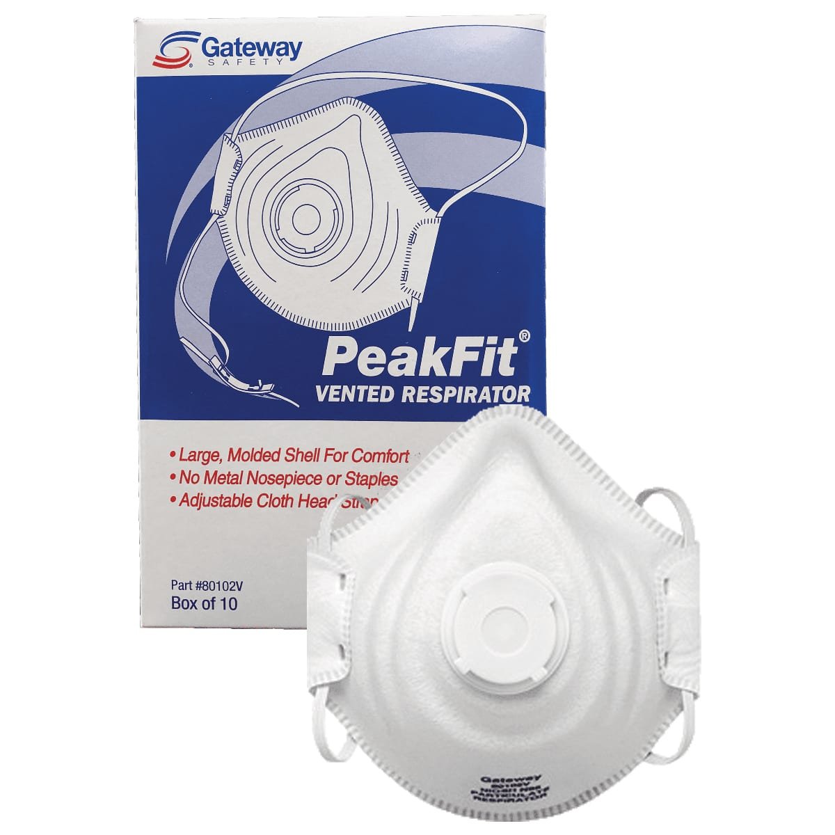PeakFit Disposable Vented Respirator (10 per Box) - (Case of 120)